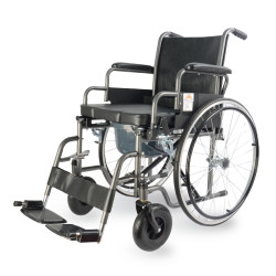 Medical Brace Αναπηρικό Αμαξίδιο 22" Μπάνιου Πτυσσόμενο Απλού Τύπου 42cm MB.W2007 Μαύρο